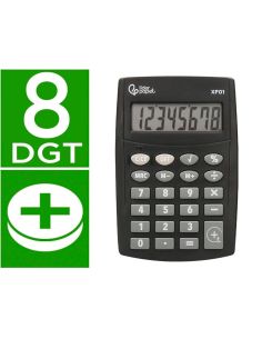 Calculadora Liderpapel Bolsillo Xf01 8 Digitos Pilas Color Negro 99X64X9 Mm
