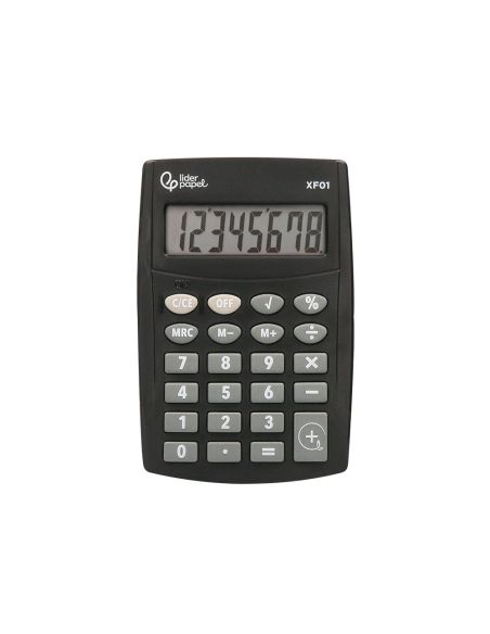 Calculadora Liderpapel Bolsillo Xf01 8 Digitos Pilas Color Negro 99X64X9 Mm