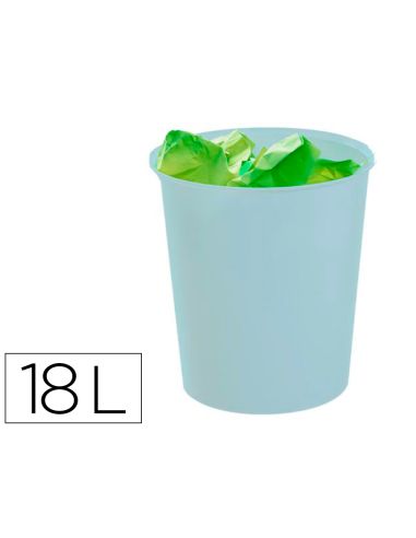 Papelera Plastico Archivo 2000 Ecogreen 100% Reciclada 18 Litros Color Azul Pastel 290X310 Mm