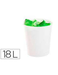 Papelera Plastico Archivo 2000 Ecogreen 100% Reciclada 18 Litros Color Blanco Pastel 290X310 Mm