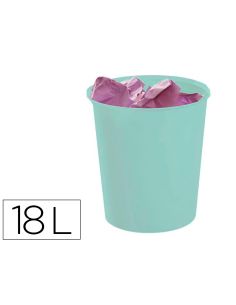 Papelera Plastico Archivo 2000 Ecogreen 100% Reciclada 18 Litros Color Verde Pastel 290X310 Mm