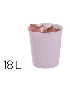 Papelera Plastico Archivo 2000 Ecogreen 100% Reciclada 18 Litros Color Malva Pastel 290X310 Mm