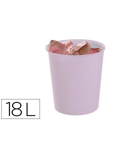 Papelera Plastico Archivo 2000 Ecogreen 100% Reciclada 18 Litros Color Malva Pastel 290X310 Mm