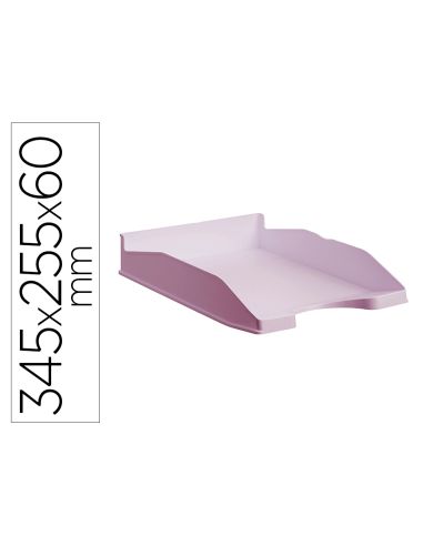 Bandeja Sobremesa Archivo 2000 Antimicrobiana Plastico Apilable 3 Posiciones Din A4 Y Folio Rosa 345X255X60 Mm