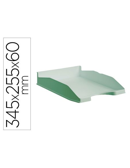 Bandeja Sobremesa Archivo 2000 Antimicrobiana Plastico Apilable 3 Posiciones Din A4 Y Folio Verde 345X255X60 Mm