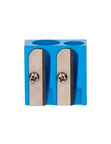 Sacapuntas Liderpapel Metalico Cuña 2 Usos Color Azul