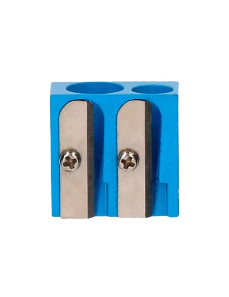 Sacapuntas Liderpapel Metalico Cuña 2 Usos Color Azul