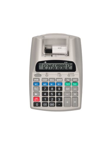 Calculadora Liderpapel Impresora Pantalla Papel 57 Mm 12 Digitos Impresion Bicolor Blanca 225X158X56 Mm