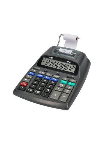 Calculadora Liderpapel Impresora Pantalla Papel 57 Mm 12 Digitos Impresion Bicolor Negra 225X158X56 Mm