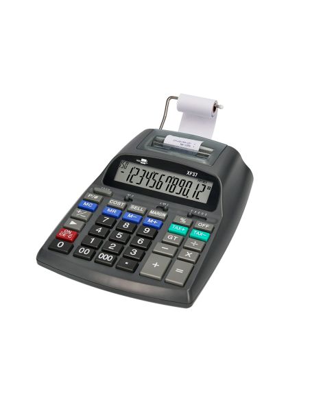 Calculadora Liderpapel Impresora Pantalla Papel 57 Mm 12 Digitos Impresion Bicolor Negra 225X158X56 Mm