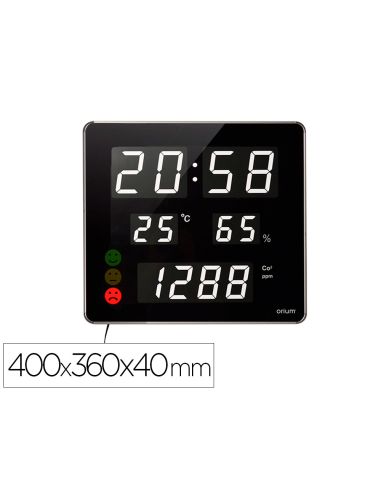 Reloj Orium Cep Con Medidor De Co2 Pantalla Led Alarma Personalizable Y Sensor De Infrarrojos 400X360X40 Mm