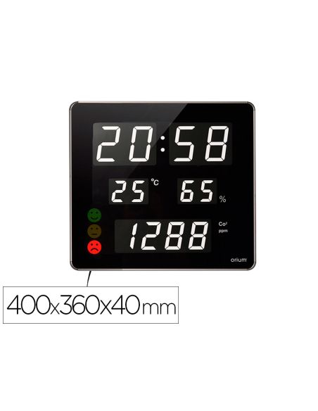 Reloj Orium Cep Con Medidor De Co2 Pantalla Led Alarma Personalizable Y Sensor De Infrarrojos 400X360X40 Mm