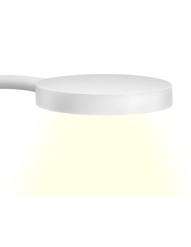 Lampara De Escritorio Cep Led 5,46W 300Lm Brillo Regulable Cabeza Orientable Blanco Y Madera
