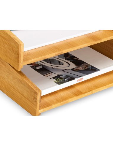 Bandeja Sobremesa Cep Silva Bambu Lote De 2 Unidades 340X252X75 Mm
