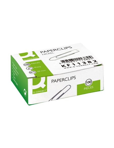 Clips Niquelados Q-Connect N 1 Picos 20 Mm Punta Caja De 100 Unidades