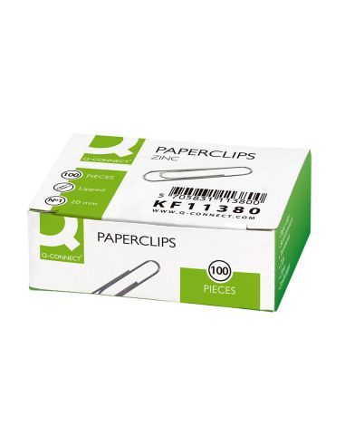 Clips Zinc Q-Connect N 1 Labiados 20 Mm Caja De 100 Unidades