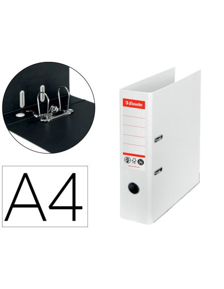 Archivador De Palanca Esselte N 1 Co2 Neutral Din A4 Carton Forrado Lomo 75 Mm Blanco|Libreriasalesiana