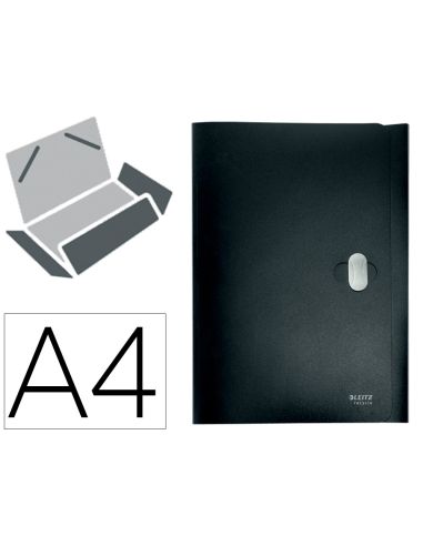 Carpeta Leitz Recycle Gomas Tres Solapas Din A4 Polipropileno Negro