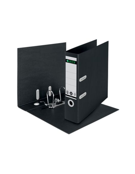 Archivador De Palanca Leitz Recycle Din A4 Carton Reciclado Y Reciclable 100% 180 Lomo 80 Mm Negro