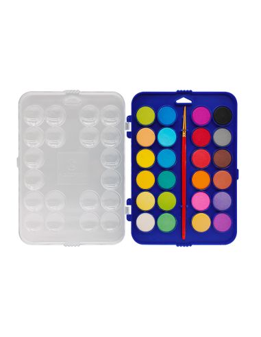 Acuarela Liderpapel 24 Colores Con Pincel Estuche De Plastico