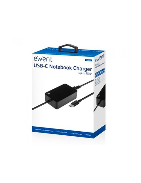 Cargador Ewent Para Portatil Usb Type-C 100-240V 45W