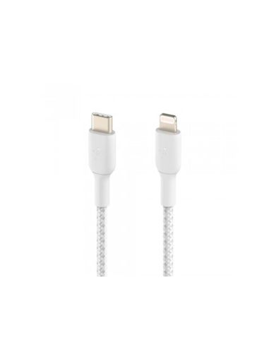 Cable Trenzado Belkin Caa004Bt1Mwh Usb-C A Lightning Boost Charge Largo 1 M Color Blanco