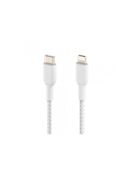 Cable Trenzado Belkin Caa004Bt1Mwh Usb-C A Lightning Boost Charge Largo 1 M Color Blanco