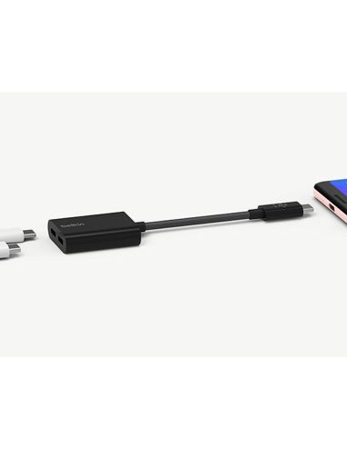 Adaptador Belkin F7U081Btblk Usb-C De Audio Y Carga Color Negro