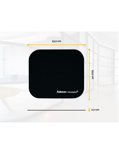 Alfombrilla Para Raton Fellowes Con Proteccion Microban Color Negro 226X192X3 Mm