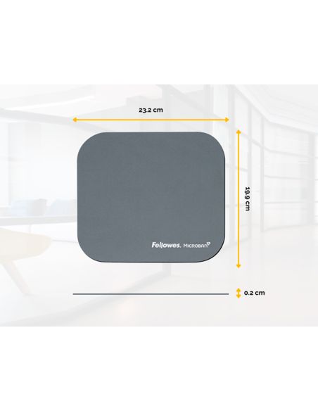 Alfombrilla Para Raton Fellowes Con Proteccion Microban Color Gris 226X192X3 Mm