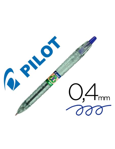 Boligrafo Azul Pilot Ecoball Plastico Reciclado Tinta Aceite Punta De Bola 1 Mm Color