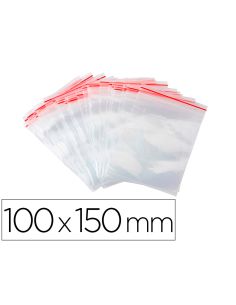 Bolsa Plastico Autocierre Q-Connect 100X150 Mm Paquete De 100 Unidades