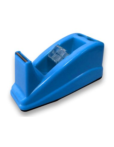 Portarrollo Sobremesa Q-Connect Plastico Para Cinta De 33 Mt Color Azul 135X58X60 Mm
