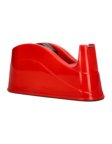 Portarrollo Sobremesa Q-Connect Plastico Para Cintas De 66 Mt Color Rojo 220X100X70 Mm
