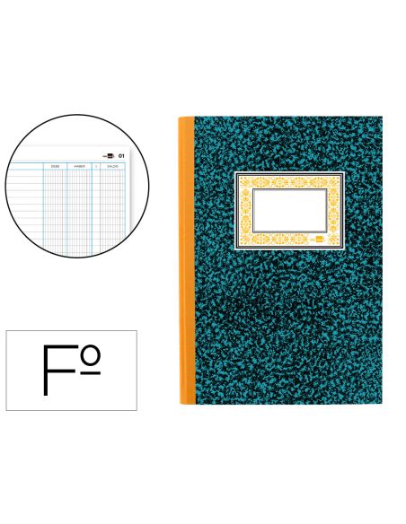Libro Liderpapel Folio Cartone 100 Hojas Cuentas Corrientes Debe Haber Y Saldo