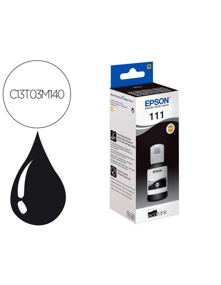 Ink-Jet Epson Ecotank C13T03M140 Bk 5K 12 0Ml Et-M1100 / M1140 / M1170 / M1180 / M2120M Negro 6000
