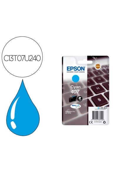 Ink-Jet Epson 407L Clavier Wf-4745 Series Cian 1900 Paginas