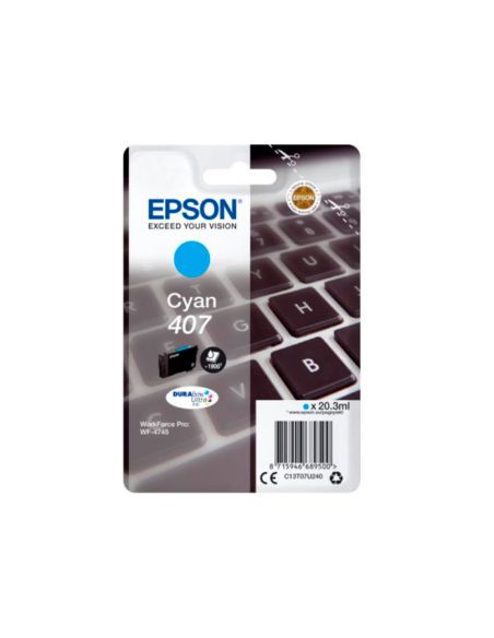 Ink-Jet Epson 407L Clavier Wf-4745 Series Cian 1900 Paginas