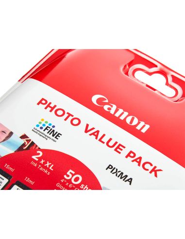 Ink-Jet Canon Photo Value Pixma Mg2450/2550 Multipack Negro/Color Pg545Xl+ Cl546Xl +50 Hojas Papel Foto 10X15 Cm