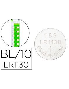 Pila Q-Connect Tipo Boton Alcalina Lr54 1.5V Blister De 10 Unidades