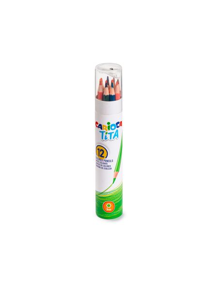 Lapices De Colores Carioca Tita Mina 3 Mm Tubo Carton 12 Colores Surtidos + Sacapuntas