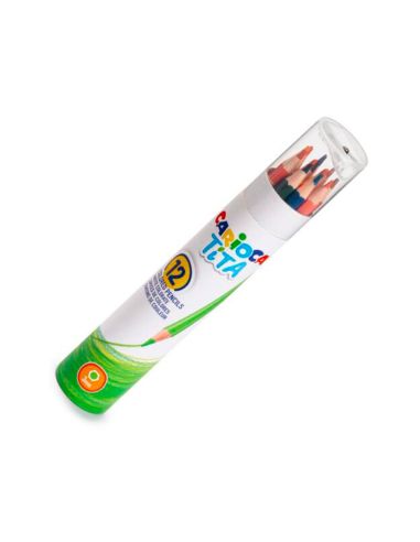 Lapices De Colores Carioca Tita Mina 3 Mm Tubo Carton 12 Colores Surtidos + Sacapuntas