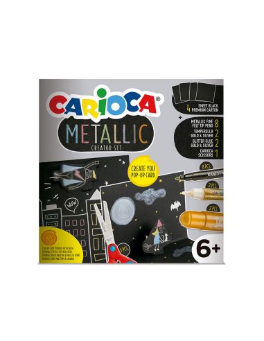 Set De Dibujo Carioca Metallic Pop Up Card Creator 3D 17 Piezas