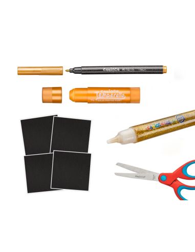 Set De Dibujo Carioca Metallic Pop Up Card Creator 3D 17 Piezas