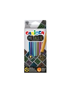 Lapices De Colores Carioca Metallic Hexagonal Mina 3,3 Mm Caja De 12 Colores Surtidos 2