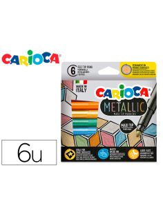 Rotulador Carioca Metallic Punta Maxi 6 Mm Caja De 6 Unidades Colores Surtidos
