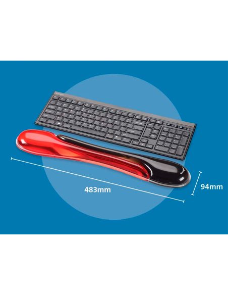 Reposamuñecas Kensington Duo Gel Teclado Color Negro/Rojo 240X182X25 Mm