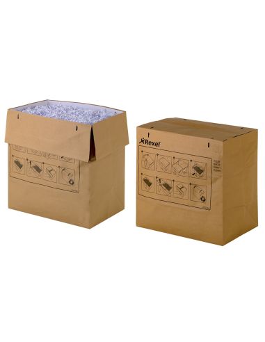 Bolsa De Residuos Rexel Reciclable Para Destructora Auto+ 750X/750M Capacidad 115 L Pack De 50 Unidades