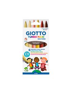 Rotulador Giotto Turbo Maxi Skin Tones Lavable Punta Bloqueada Caja De 6 Colores Surtidos 2