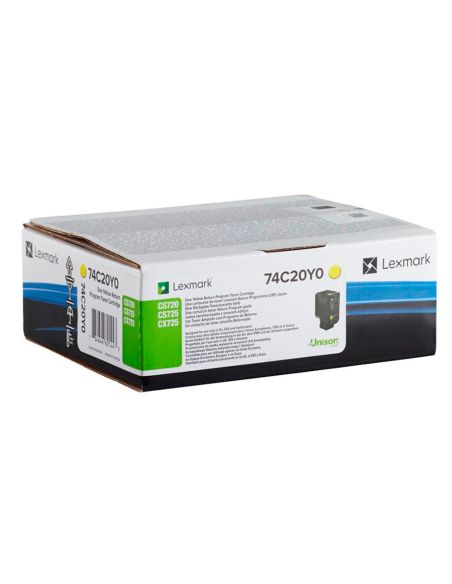 Toner Lexmark Laser 74C20Y0 Cx725De / Cs720De / Cs725De Amarillo 3000 Paginas